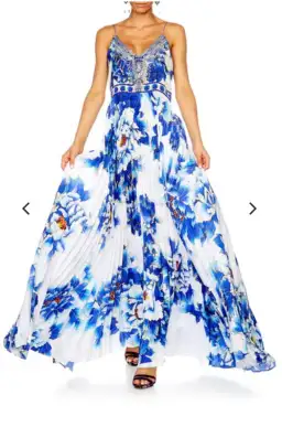 Camilla Ring of Roses Pleated Slip Dress Print Size 8 for rent on The Volte - image 6