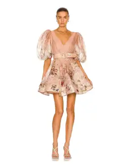 Zimmermann Dancer Puff Sleeve Mini Dress Floral Size 1 / Au 10 