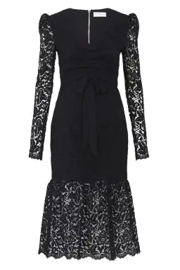 Rebecca Vallance Le Saint Ruched Lace Dress Black Size 6 for rent on The Volte - image 4