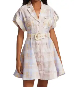 Zimmermann Dancer Spliced Mini Dress Multi Check Print