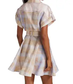 Zimmermann Dancer Spliced Mini Dress Multi Check Print
