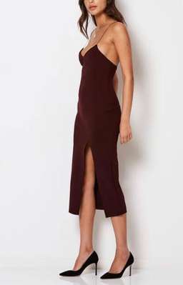 Bec and Bridge Cindy Midi Dress Wine Size 8