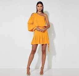 Mossman Self Centered Mini Dress Yellow Size 10 for rent on The Volte - image 1