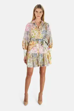 Zimmermann Super Eight Lantern Mini Dress in Mixed Floral
Size 1 / Au 8-10