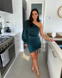 Kookai Vangeline Mini Asymmetrical Dress Green Size 8 for rent on The Volte - image 2