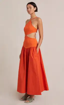 Bec and Bridge Ula Cut Out Maxi Dress Orange Size 8