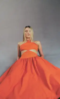 Bec and Bridge Ula Cut Out Maxi Dress Orange Size 8