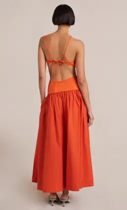 Bec and Bridge Ula Cut Out Maxi Dress Orange Size 8