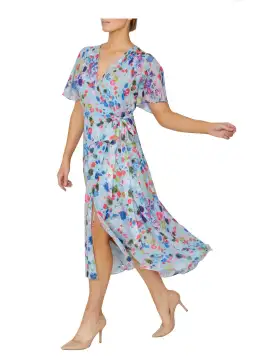 Anthea Crawford Floral Wrap Dress Print Size 8