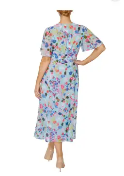 Anthea Crawford Floral Wrap Dress Print Size 8