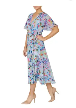 Anthea Crawford Floral Wrap Dress Print Size 8