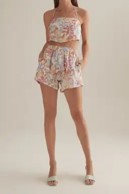 Ownley Cole Short and Malibu Halter Top Set Rumba Floral Size 10