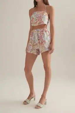 Ownley Cole Short and Malibu Halter Top Set Rumba Floral Size 10