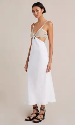 Bec & Bridge Demi Midi Dress Ivory Size 8 for rent on The Volte - image 1