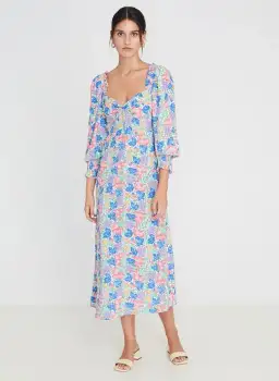 Faithfull the Brand The Mathilde Midi Dress Jemima Floral Size 14
