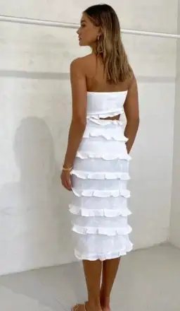 By Nicola Halo Midi Dress White Size 10 for rent on The Volte - image 9