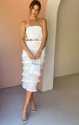 By Nicola Halo Midi Dress White Size 10 for rent on The Volte - image 3
