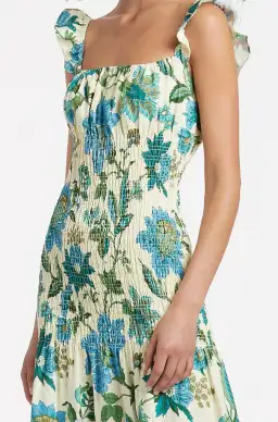 Sir the Label Alexandre Ruched Midi Dress Print Size 6 for rent on The Volte - image 3
