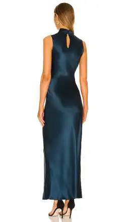 Veronica Beard Kura Satin Dress Petrol  Blue