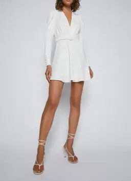 Scanlan Theodore French Jacquard Mini Dress Cream Size 6