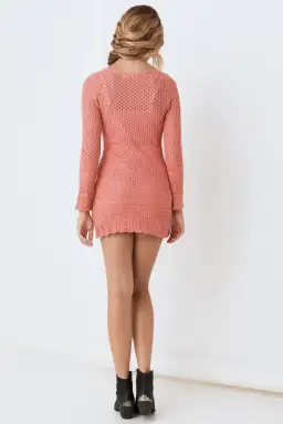 Spell & The Gypsy Atlantic Crochet Mini Dress Pink Size 6 