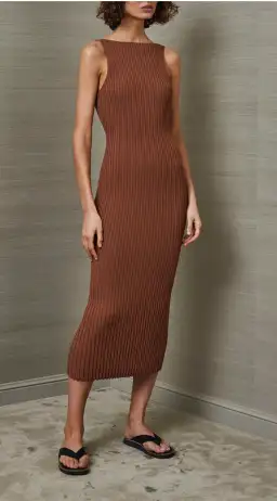 Bec & Bridge Deja Vu Midi Dress in Chocolate Brown