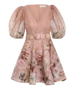 Zimmermann Dancer Puff Sleeve Mini Dress Print Size 10  for rent on The Volte - image 2