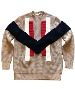 Givenchy Wool & Cashmere V-Detail Sweater Beige Size 8