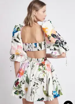 Aje Drift Puff Sleeve Mini Dress Print Size 10 for rent on The Volte - image 2