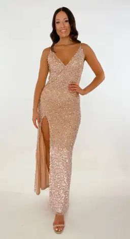 Jonte Glitz Gown Blush