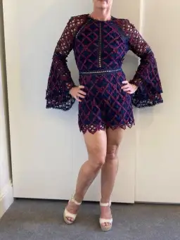 Ministry of Style Dusk to Dawn Crochet Playsuit Multi Size 10