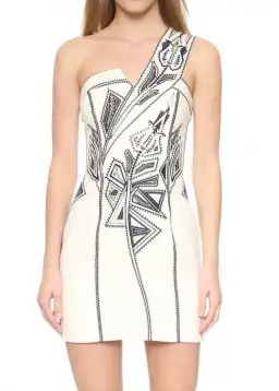 Sass & Bide Blackest Lava Embroidered Mini Dress Cream Size 8  for rent on The Volte - image 2
