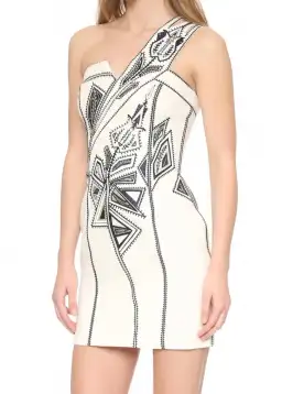 Sass & Bide Blackest Lava Embroidered Mini Dress Cream Size 8  for rent on The Volte - image 4