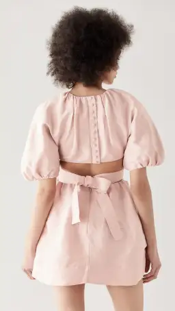 Aje Psychedelia Cut Out Mini Dress in Blush Pink