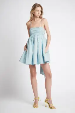 Aje Cantina Mini Bow Back Dress Ice Blue Size 6