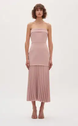 Dion Lee Linear Crepe Pleat Midi Dress Prink Size 8  for rent on The Volte - image 1