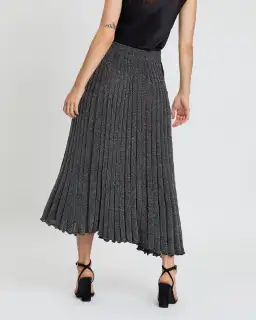 Christopher Esber Pleated Knit Skirt Grey Size 8