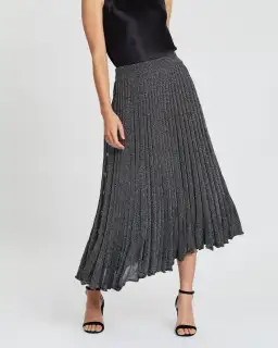 Christopher Esber Pleated Knit Skirt Grey Size 8