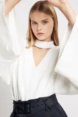 Sass and Bide Tell Me Tonight Top White Sequin Size 8