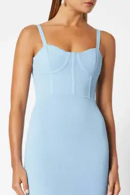 Scanlan Theodore Knit Bustier Dress Blue Size 6 for rent on The Volte - image 2
