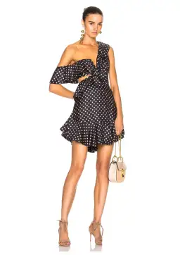 Zimmermann Rife Flounce Mini Dress Navy/Mustard Print Size 6