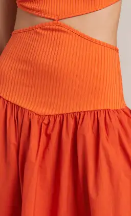 Bec and Bridge Ula Cut Out Maxi Dress Orange Size 6