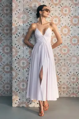 Scanlan Theodore Parachute Cotton Strappy Dress in Lilac Purple Size 6 