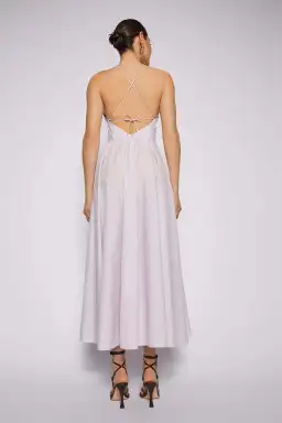 Scanlan Theodore Parachute Cotton Strappy Dress in Lilac Purple Size 6 