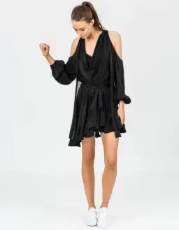 Zimmermann Sueded Billow Playsuit Black Size 0/Au 8