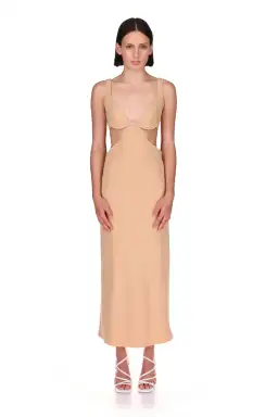 Nicola Finetti  Vivienne Dress Camel Size 6 for rent on The Volte - image 1