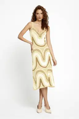 Alice McCall Windswept Midi Dress Yellow Size 6 for rent on The Volte - image 1