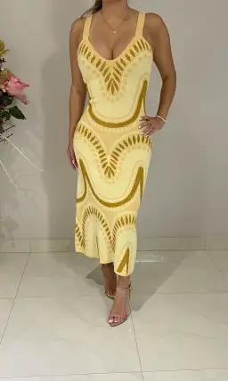 Alice McCall Windswept Midi Dress Yellow Size 6 for rent on The Volte - image 4