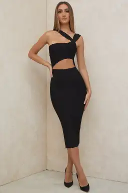 House of CB Aina Midi Dress Black Size 6