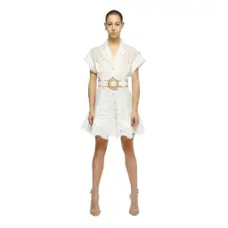 Zimmermann Postcard Embroidered Mini Dress White Size 0 / AU 8